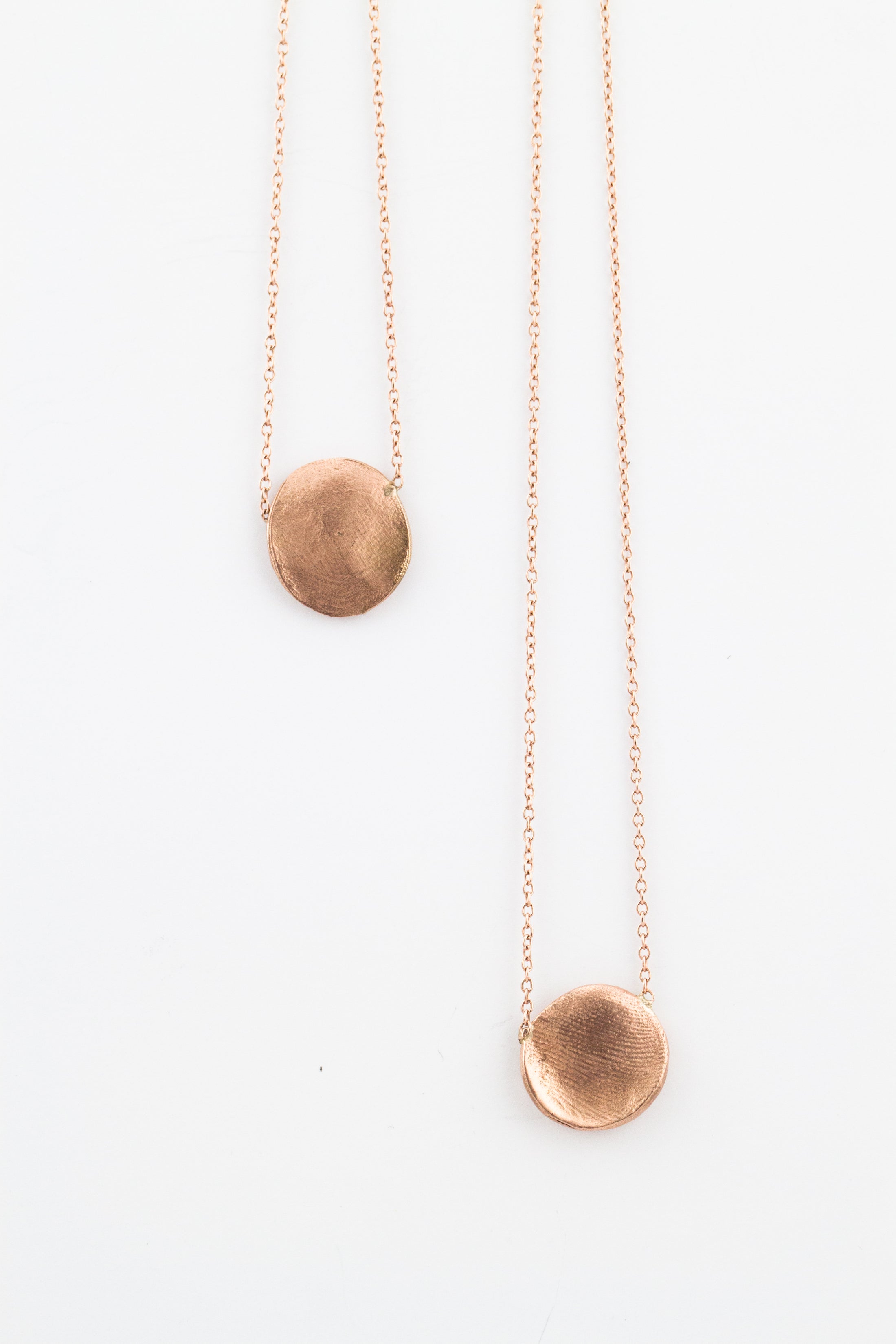 Fingerprint Scapular Neckalce - Yellow Gold 