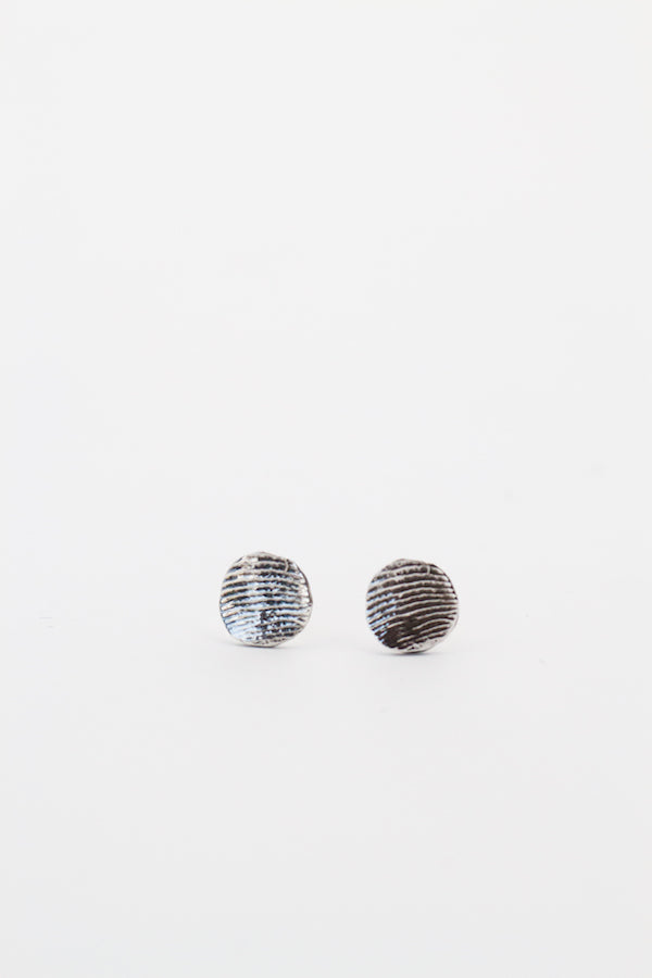 Tiny Print Studs - Yellow Gold