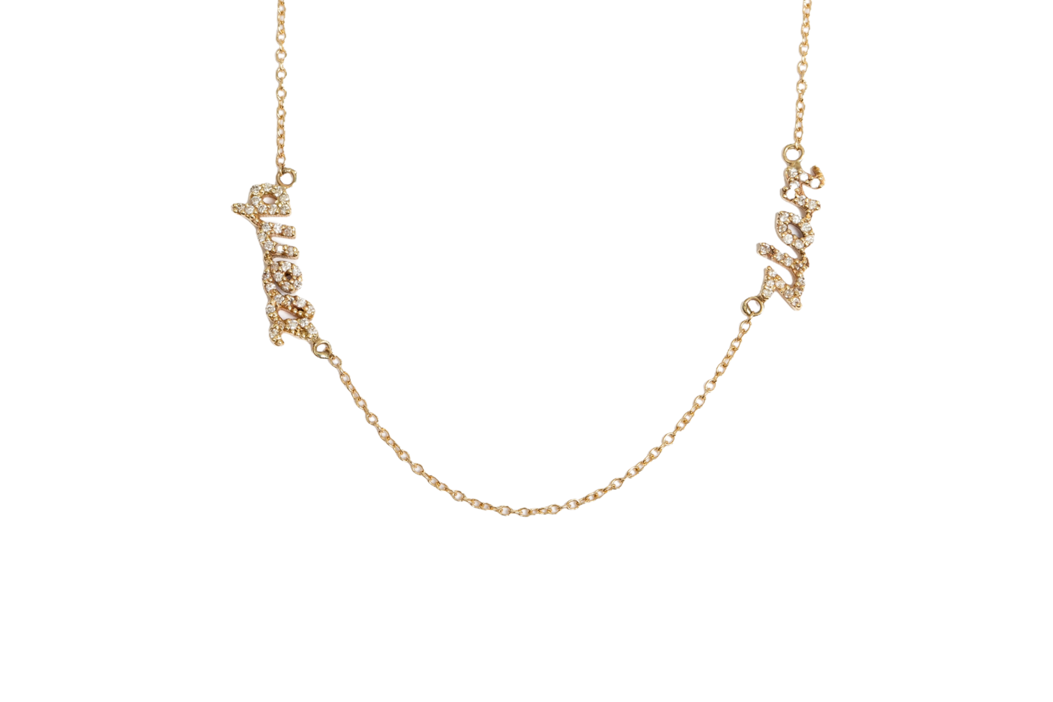 Scripted Diamond Necklace Multi