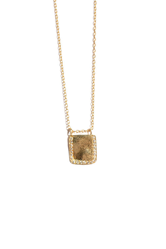 Square Fingerprint Diamond Necklace