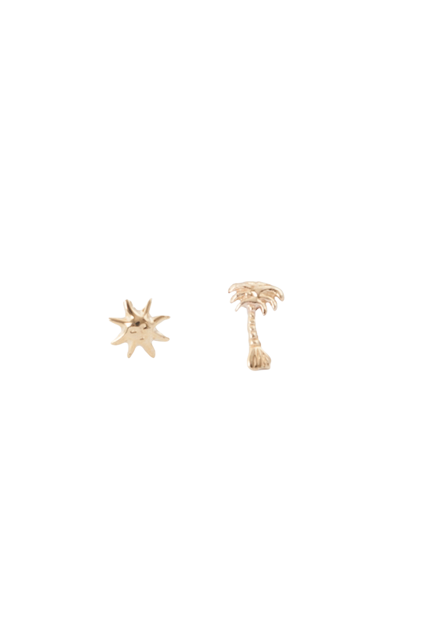 Sun and Palm Tree Studs