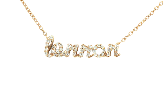 Scripted Diamond Necklace