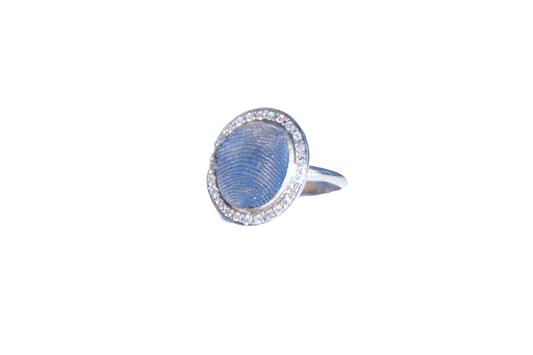 Round Diamond Bezel Fingerprint Ring