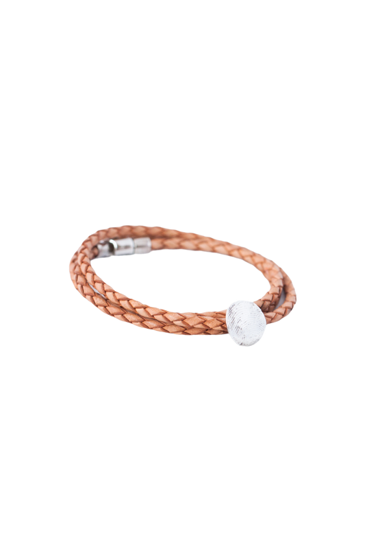 Leather Wrap Fingerprint Bracelet