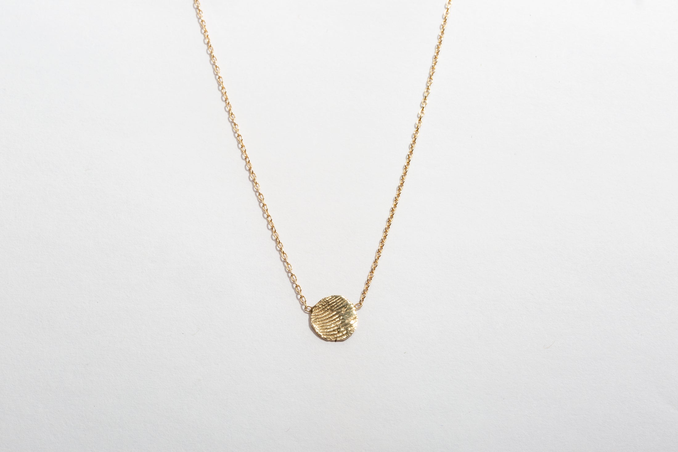Single Tiny Print Necklace - White Gold 16.5"