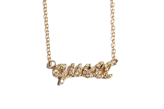 Scripted Diamond Necklace