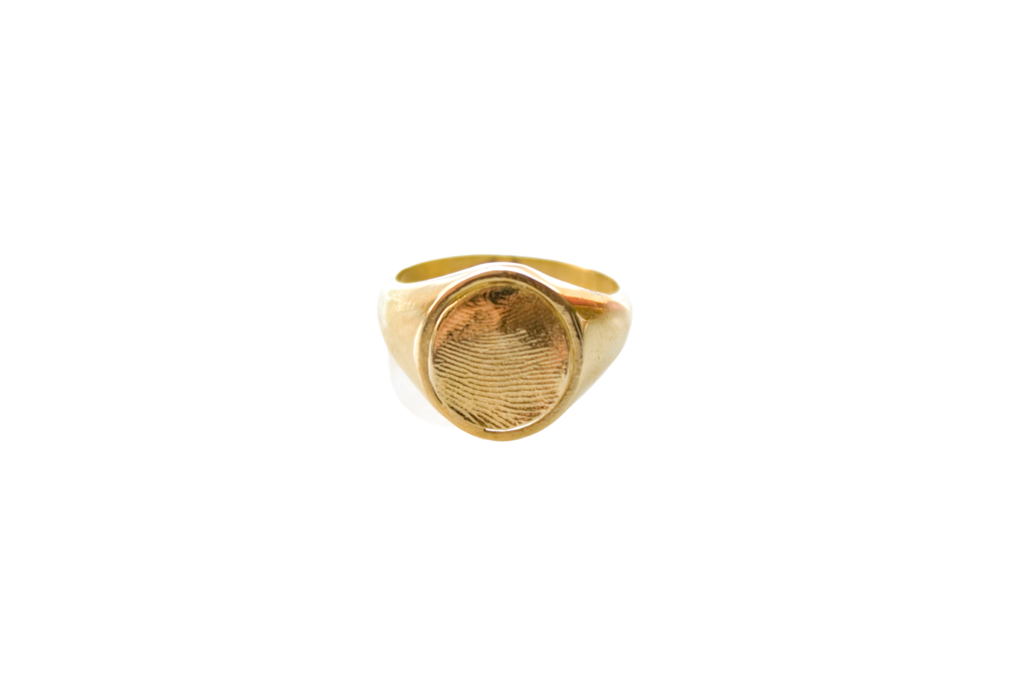 Partial Fingerprint White Gold Ring