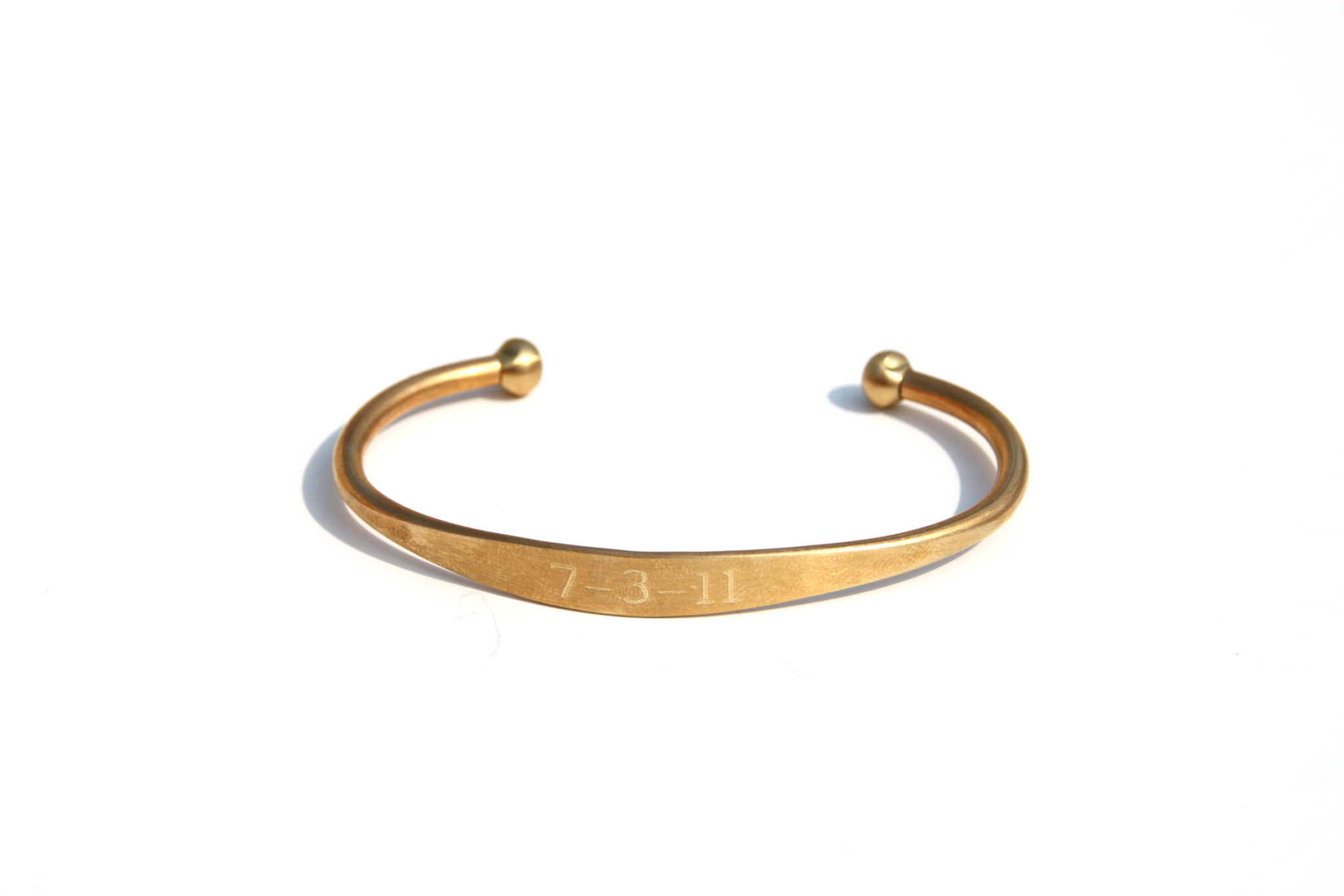 Men's Thin Gold Brass Cuff Bracelet